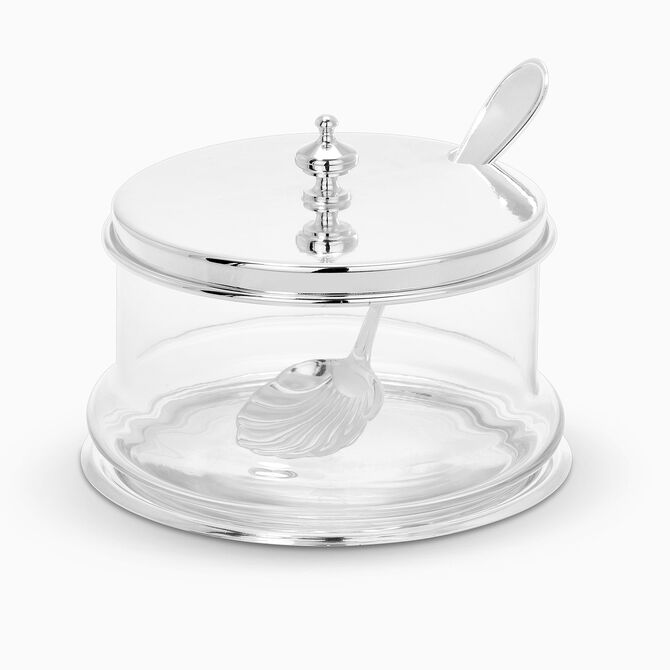 Grande coupe à miel meringue plaquée argent